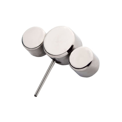 Invictus Titanium Threadless with Bezel Set Multi-Color CZ/Opal 3-Cluster Side Facing Top