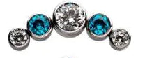 Invictus Titanium Bezel Set 5 Gem Cluster