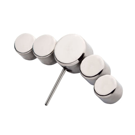 Invictus Titanium Threadless with Bezel Set Multi-Color Opal 5-Cluster Side Facing Top