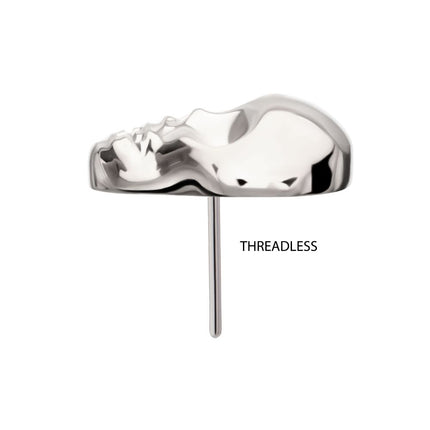 Invictus Titanium Threadless 3D Skull Head Top