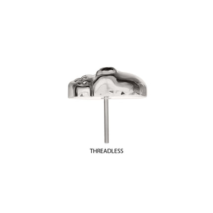 Invictus Titanium Threadless Skull Top with Black CZ Gem Eye